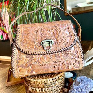 Vintage Hand Tooled Leather Purse